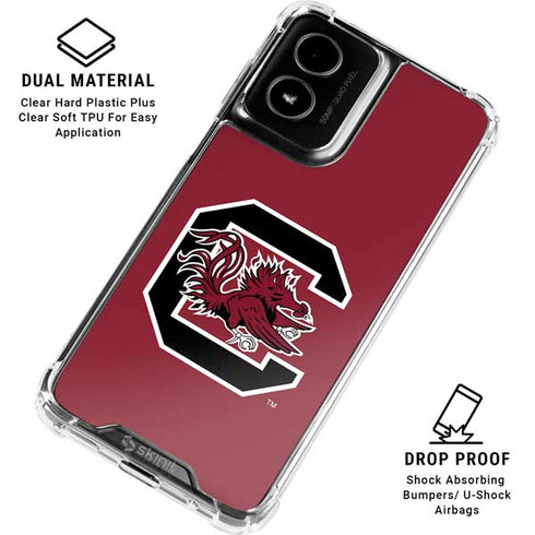 University of South Carolina Gamecocks Logo Red Moto G Power 5G (2024) Clear Case