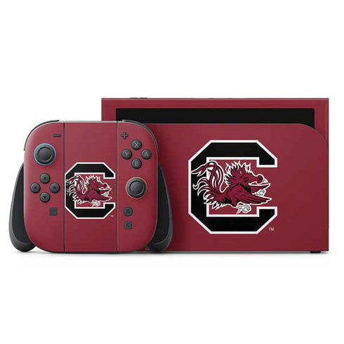 University of South Carolina Gamecocks Logo Red Nintendo Switch 2 (2025) with Joy-Con Skin