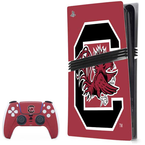 University of South Carolina Gamecocks Logo Red PlayStation PS5 Skins