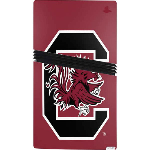 University of South Carolina Gamecocks Logo Red PS5 Pro Console Skin