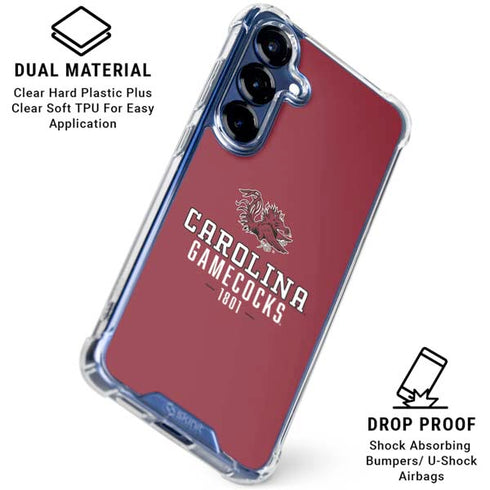University of South Carolina Gamecocks Red Galaxy S25 Clear Case