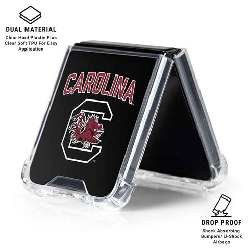 University of South Carolina Athletic Text & Logo Galaxy Z Flip6 Clear Case