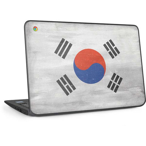 South Korean Flag Distressed HP Chromebook Skin