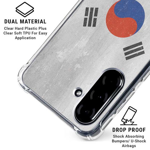 South Korean Flag Distressed Galaxy A36 5G Clear Case