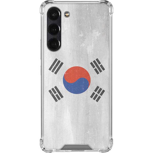 South Korean Flag Distressed Galaxy S24 FE Clear Case