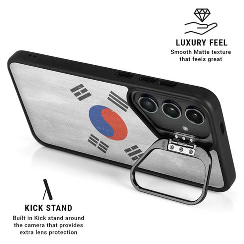 South Korean Flag Distressed Galaxy S24 FE Kickstand Case