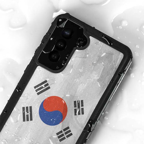 South Korean Flag Distressed Galaxy S24 Plus Waterproof Case