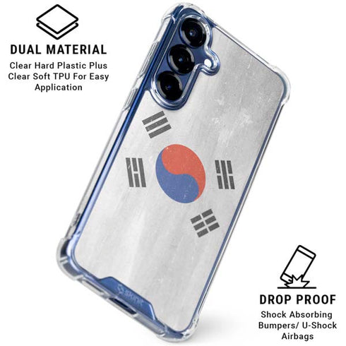 South Korean Flag Distressed Galaxy S25 Clear Case