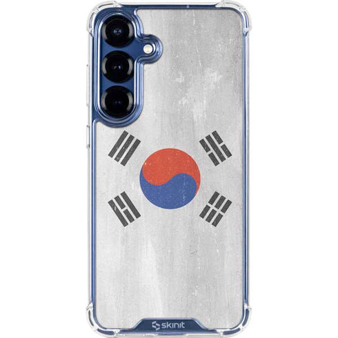 South Korean Flag Distressed Galaxy S25 FE Clear Case