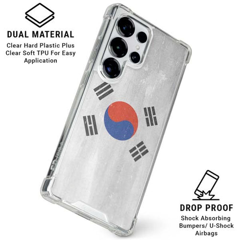 South Korean Flag Distressed Galaxy S25 Ultra Clear Case