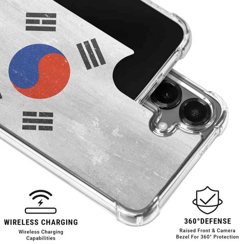 South Korean Flag Distressed Galaxy S26 Clear Case