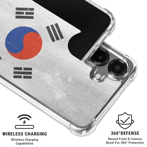South Korean Flag Distressed Galaxy S26 Plus Clear Case