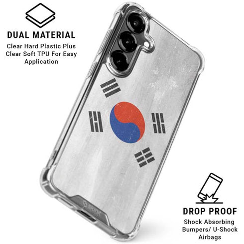 South Korean Flag Distressed Galaxy S26 Plus Clear Case