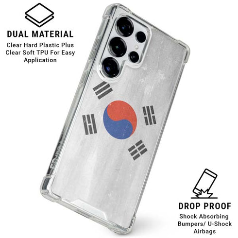 South Korean Flag Distressed Galaxy S26 Ultra Clear Case