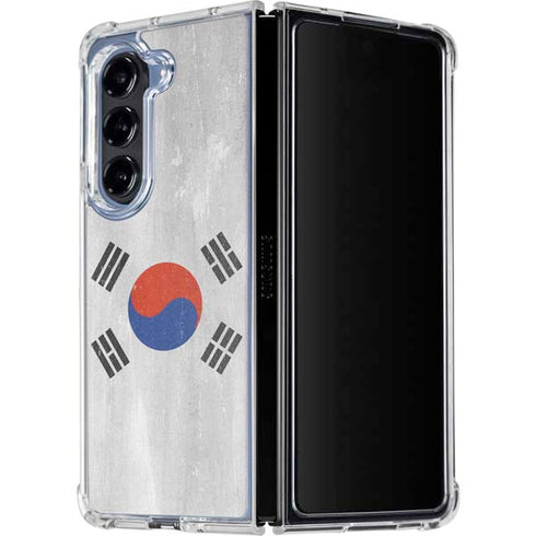 South Korean Flag Distressed Galaxy Z Fold5 5G Clear Case