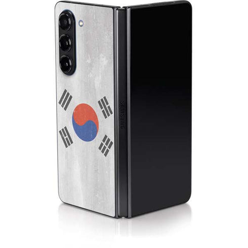 South Korean Flag Distressed Galaxy Z Fold5 5G Skin