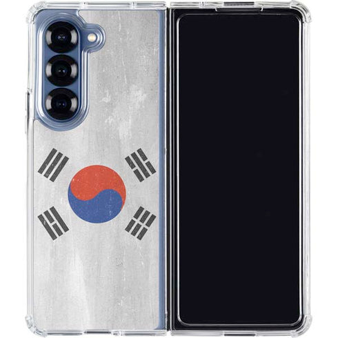 South Korean Flag Distressed Galaxy Z Fold7 Clear Case