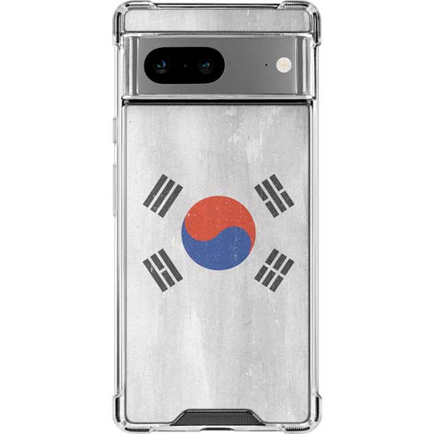 South Korean Flag Distressed Google Pixel 8a Clear Case