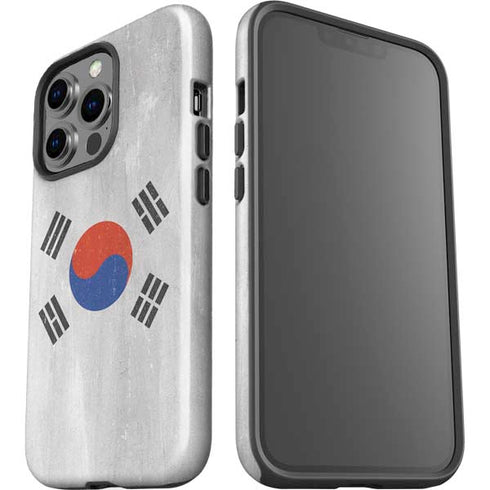 South Korean Flag Distressed iPhone 15 Pro Impact Case
