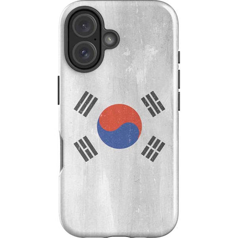 South Korean Flag Distressed iPhone 16 Impact Case