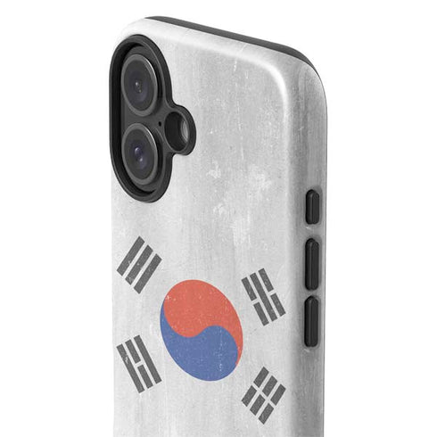 South Korean Flag Distressed iPhone 16 Impact Case