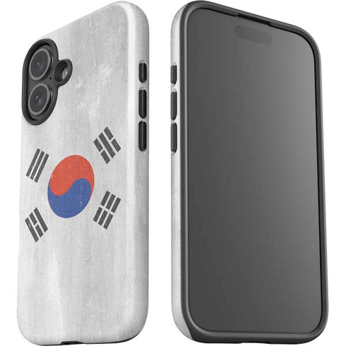 South Korean Flag Distressed iPhone 16 Impact Case