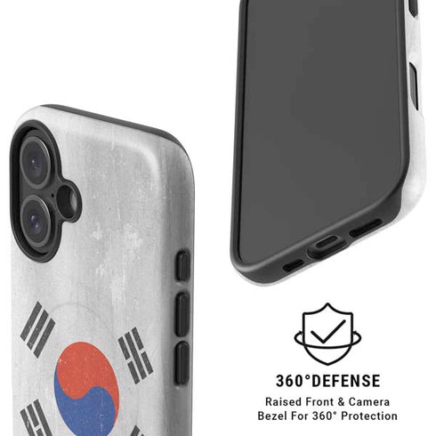 South Korean Flag Distressed iPhone 16 Magsafe Impact Case
