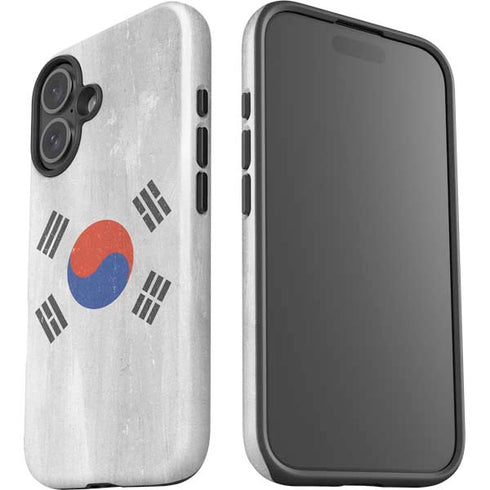 South Korean Flag Distressed iPhone 16 Plus Impact Case