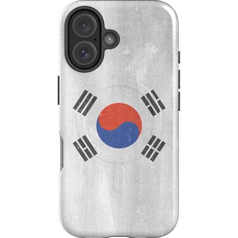 South Korean Flag Distressed iPhone 16 Plus Magsafe Impact Case