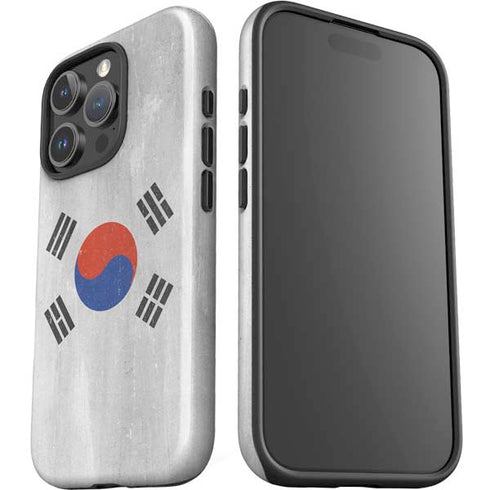 South Korean Flag Distressed iPhone 16 Pro Impact Case