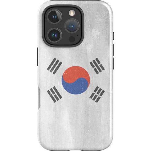 South Korean Flag Distressed iPhone 16 Pro Max Impact Case
