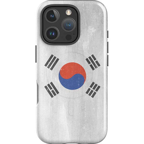 South Korean Flag Distressed iPhone 16 Pro Max Magsafe Impact Case