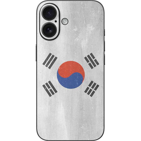 South Korean Flag Distressed iPhone 16 Skin