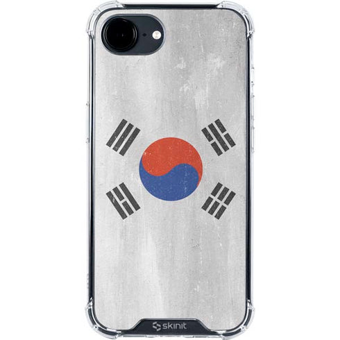 South Korean Flag Distressed iPhone 16e Clear Case