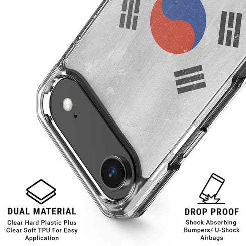 South Korean Flag Distressed iPhone 17 Air Clear Case