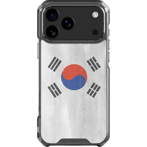 South Korean Flag Distressed iPhone 17 Pro Max Clear Case