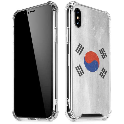 South Korean Flag Distressed iPhone X/XS Clear Case