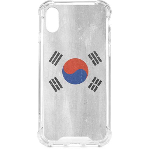 South Korean Flag Distressed iPhone XS Clear Case