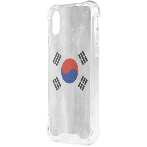 South Korean Flag Distressed iPhone XS Clear Case