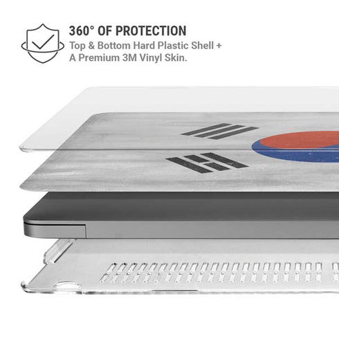 South Korean Flag Distressed MacBook Pro 14in (2021-24) Case plus Skin