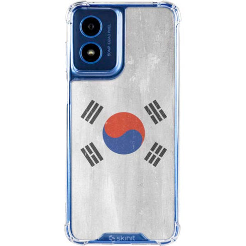 South Korean Flag Distressed Moto G Play 4G (2024) Clear Case