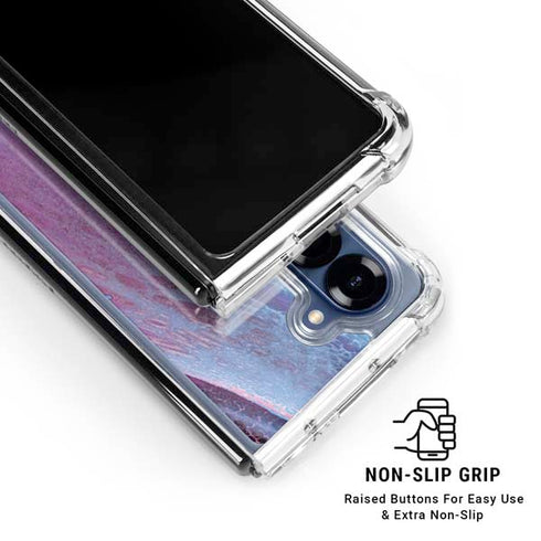 Space Marble Galaxy Z Fold7 Clear Case