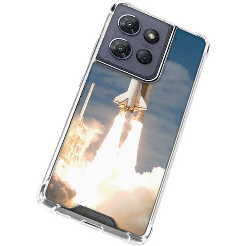 Space Shuttle Atlantis Liftoff Moto G Play 5G (2025) Clear Case