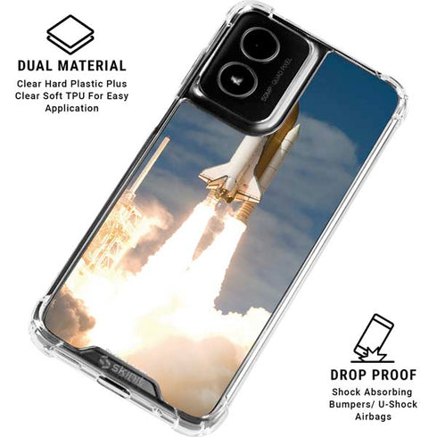 Space Shuttle Atlantis Liftoff Moto G Power 5G (2024) Clear Case