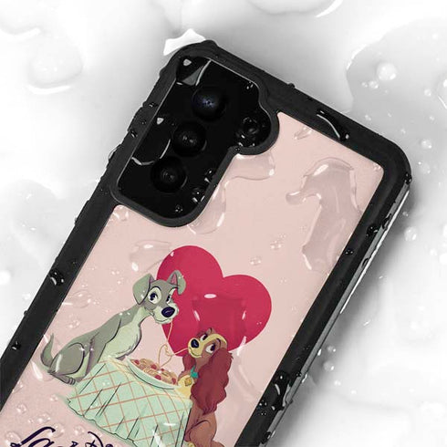 Disney Lady & The Tramp Spaghetti Dinner Galaxy S24 Plus Waterproof Case