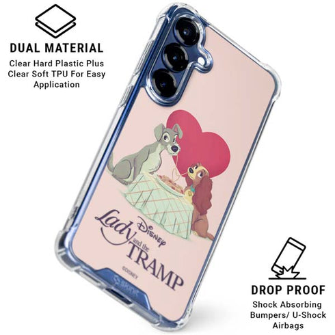 Disney Lady & The Tramp Spaghetti Dinner Galaxy S25 FE Clear Case
