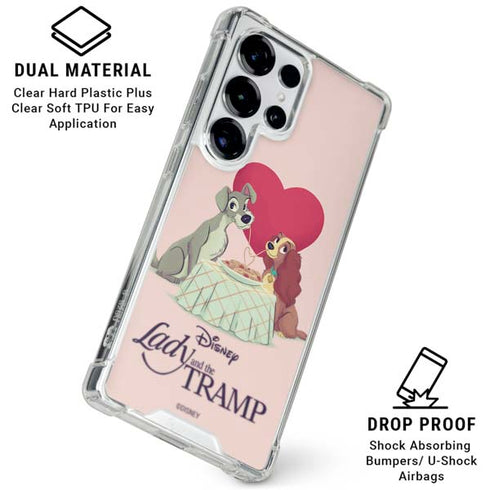 Disney Lady & The Tramp Spaghetti Dinner Galaxy S25 Ultra Clear Case