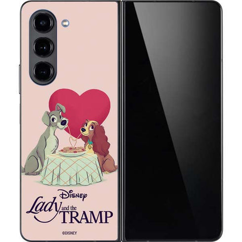 Disney Lady & The Tramp Spaghetti Dinner Galaxy Z Fold5 5G Skin