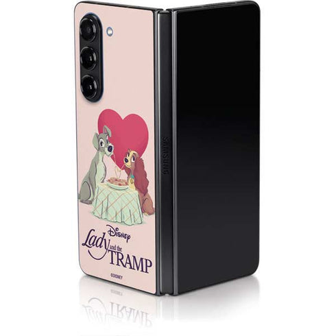 Disney Lady & The Tramp Spaghetti Dinner Galaxy Z Fold5 5G Skin