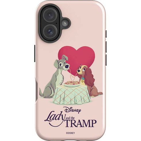 Disney Lady & The Tramp Spaghetti Dinner iPhone 16 Plus Impact Case